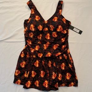 Women’s Floral Ruched Slimming One Piece Swimsuit